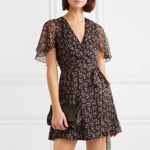 Alexa Chung Floral Chiffon Wrap Dress